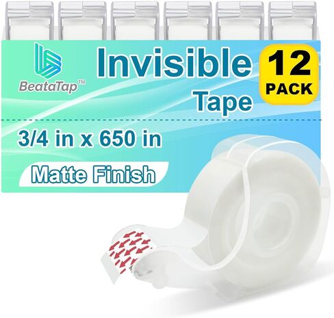 Invisible Tape, Home Office Supplies and Back to School Supplies for College and Classrooms,Matte Finish,1/2 in x 1000 in, Dispensered, 6 Packs in Saudi Arabia