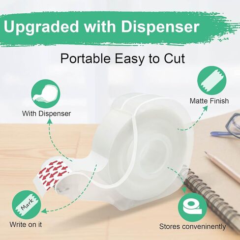 Invisible Tape, Home Office Supplies and Back to School Supplies for College and Classrooms,Matte Finish,1/2 in x 1000 in, Dispensered, 6 Packs in Saudi Arabia