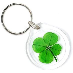 Genuine Preserved 4 Leaf Clover Good Luck Charm Keychain in Saudi Arabia