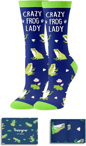 HAPPYPOP Frog Gifts for Women - Frog Socks Animal Lover Gifts, Frog Stocking Stuffers for Teen Girls in Saudi Arabia