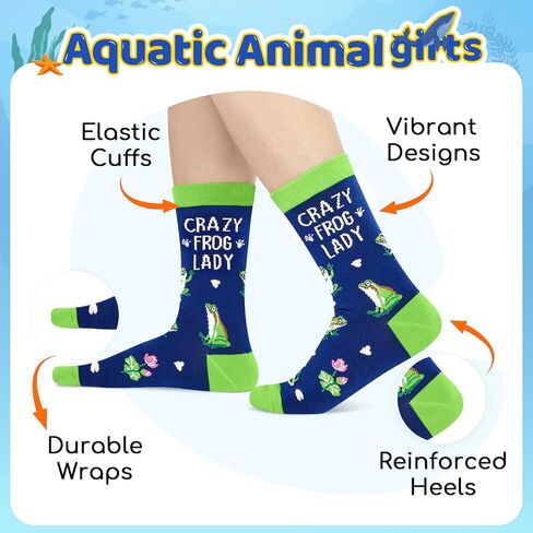 HAPPYPOP Frog Gifts for Women - Frog Socks Animal Lover Gifts, Frog Stocking Stuffers for Teen Girls in Saudi Arabia
