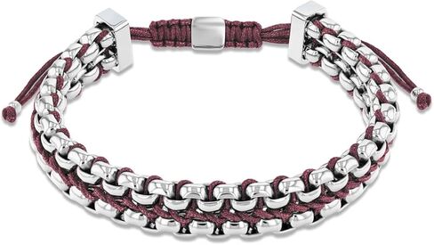 Calvin Klein Fused Jewelry Bracelet for Men - Stainless Steel and Nylon - Adjustable Pull-Tie Closure - Woven Design - Premium Fashion Jewelry Accessory - Gift for Him in Saudi Arabia