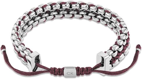Calvin Klein Fused Jewelry Bracelet for Men - Stainless Steel and Nylon - Adjustable Pull-Tie Closure - Woven Design - Premium Fashion Jewelry Accessory - Gift for Him in Saudi Arabia