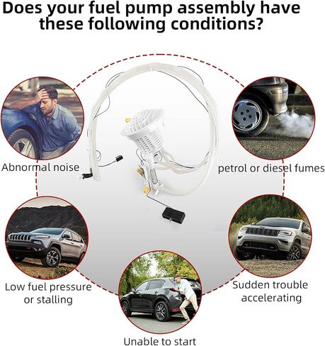 Electric Fuel Pump Module Assembly Compatible For Chrysler 300 2005-2017 Dodge Challenger 2008-2017 Dodge Charger 2006-2015 Magnum 2005-2008 V6 V8 Replace E7192M E7241M P76609M 68102695AG in Kuwait