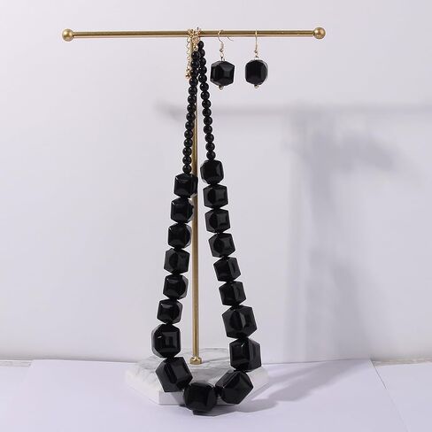 White Beads Necklace,Colorful Costumes Jewelry Sets for Women Acrylic Chunky Strand Statement Necklaces African White Jewelry Sets Halloween Jewelry Accessorie in Saudi Arabia