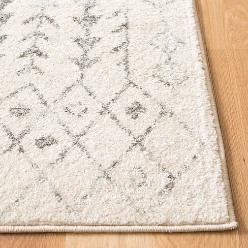 SAFAVIEH Tulum Collection Runner Rug - 2' x 6', Dark Grey & Ivory, Moroccan Boho Distressed Design, Non-Shedding & Easy Care, Ideal for High Traffic Areas in Living Room, Bedroom (TUL262F) in Saudi Arabia