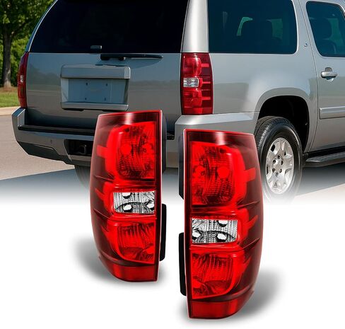 AKKON - For 07-14 Chevy Tahoe Suburban Red Clear Passenger/Right Side Tail Lights Brake Lamps Replacement in Saudi Arabia