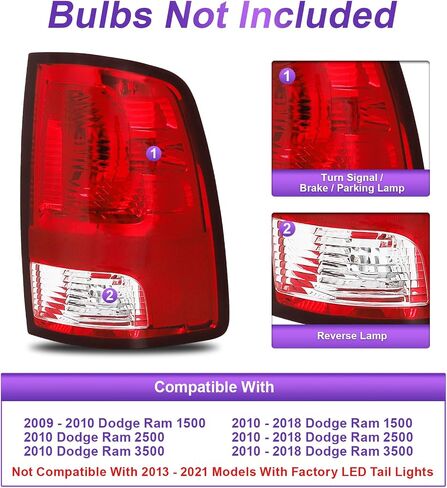 Tail Lights Assembly Fit For 2009-2018 2009 2010 2011 2012 2013 2014 2015 2016 2017 2018 09 10 11 12 13 14 15 16 17 18 Dodge Ram 1500 2500 3500 Taillight Right Side in Saudi Arabia