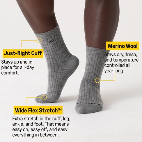 Wide Open Micro Crew Men's Socks, Merino Wool Socks for Men, Everyday Wide Socks, Crew Socks for Wide Feet in Kuwait