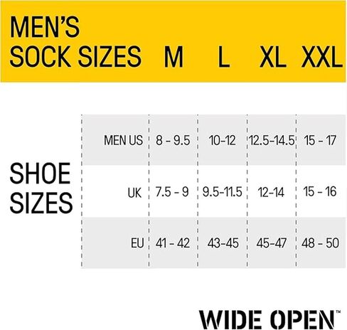 Wide Open Micro Crew Men's Socks, Merino Wool Socks for Men, Everyday Wide Socks, Crew Socks for Wide Feet in Kuwait