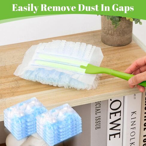 عبوات منفضة الغبار مع عبوات منفضة سويفر، 50 قطعة 180 عبوة منفضة شديدة التحمل، مجموعة منافض غبار متعددة الأسطح شديدة التحمل لتنظيف المطابخ وغرف النوم والحمامات والدراسات والسيارات والأثاث والستائر in Kuwait