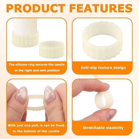 Rubber Taper Candle Holders - 8 PCS Silicone Candle Grips & Huggers Rings Holders, Taper Candles Grippers Stay Put Candles Ring Hugger Gaskets for Upright Fitters in Candle Holders and Cups Secure in Saudi Arabia