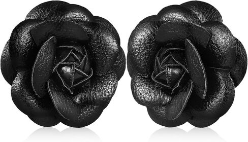 DOITOOL Rose Faux Decorative Shoe Clips : Satin Fabric Flowers Shoe Clips for Women Decorative, DIY FLoral Decorations for Flats Heels Sandals Boots -Black Ornament in Saudi Arabia