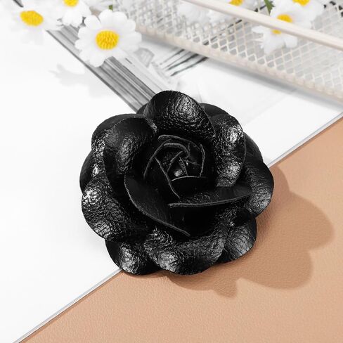 DOITOOL Rose Faux Decorative Shoe Clips : Satin Fabric Flowers Shoe Clips for Women Decorative, DIY FLoral Decorations for Flats Heels Sandals Boots -Black Ornament in Saudi Arabia