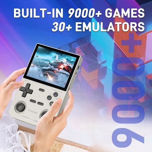 kinhank K36 Retro Handheld Game Console, Supports 9000+ Games, Equipped with 64G TF Card, Portable Mini Retro Video Games Console, 3.5-inch IPS Screen, 640x480 Resolution, 500nit (Black) in Kuwait
