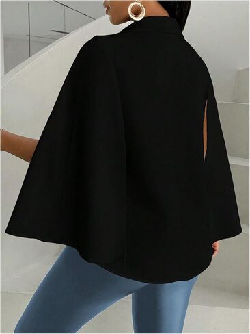 Oyoangle Women Women's Cape Long Sleeve سترة السترة المقطوعة in Kuwait