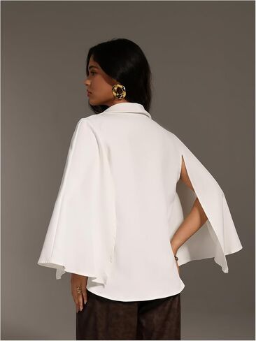 Oyoangle Women Women's Cape Long Sleeve سترة السترة المقطوعة in Saudi Arabia