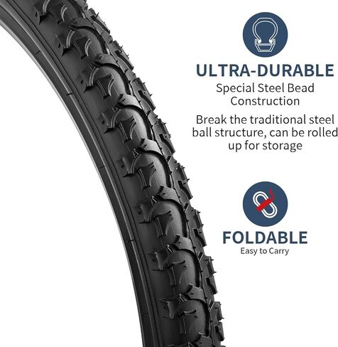 YUNSCM 2-PCS 26" Bike Tires 26x2.125/57-559 Compatible with Mountain/Off Road Bike 26x1.95 26x2.0 26x2.10 26x2.125 26x2.15 Bike Bicycle Tires (Y-1108) in Saudi Arabia