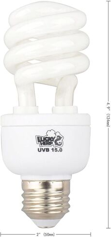 LUCKY HERP 15.0 UVB Intense Fluorescent Bulb,Terrarium Lamp for Reptiles,E26,Screw Thread (26 Watt) in Kuwait