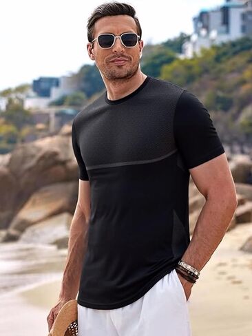 Men's Short-Sleeve T-Shirt Lightweight Casual Breathable Activewear Shirt for Gym, Workout, and Everyday Wear in Saudi Arabia