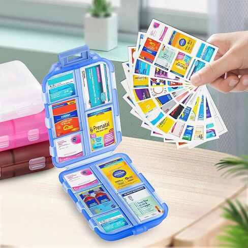 Pill Organizer Travel Pill Box Small Daily Pill Case for Purse Pocket Medicine Pill Organizer 7 Day for Fish Oil Supplements Vitamins Pill Container Organizer in Saudi Arabia