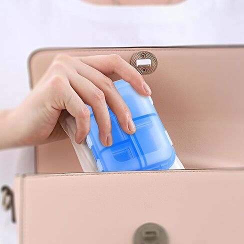 Pill Organizer Travel Pill Box Small Daily Pill Case for Purse Pocket Medicine Pill Organizer 7 Day for Fish Oil Supplements Vitamins Pill Container Organizer in Saudi Arabia