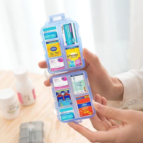 Pill Organizer Travel Pill Box Small Daily Pill Case for Purse Pocket Medicine Pill Organizer 7 Day for Fish Oil Supplements Vitamins Pill Container Organizer in Saudi Arabia