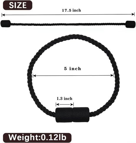 2 Pack Magnetic Curtain Tiebacks - Elegant Modern Rope Holdbacks for Drapes and Window Curtains(Gray) in Saudi Arabia