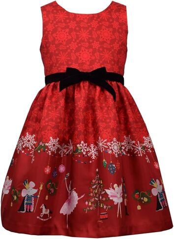 Bonnie Jean Christmas Dress - Nutcracker Dress with Gold Cardigan in Saudi Arabia