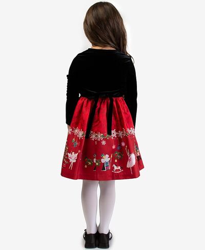 Bonnie Jean Christmas Dress - Nutcracker Dress with Gold Cardigan in Saudi Arabia
