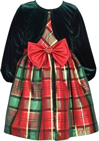 Bonnie Jean Christmas Dress - Nutcracker Dress with Gold Cardigan in Saudi Arabia