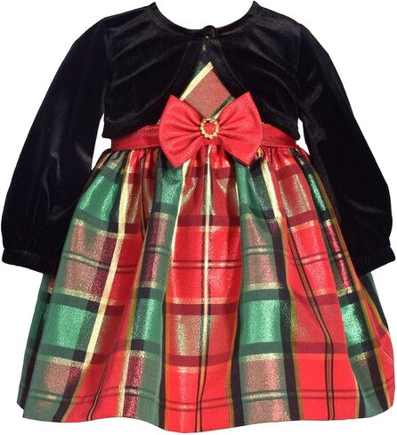Bonnie Jean Christmas Dress - Nutcracker Dress with Gold Cardigan in Saudi Arabia