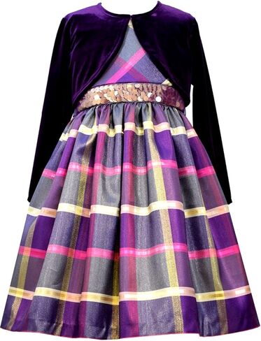 Bonnie Jean Christmas Dress - Nutcracker Dress with Gold Cardigan in Saudi Arabia