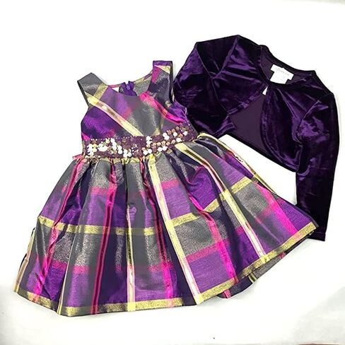 Bonnie Jean Christmas Dress - Nutcracker Dress with Gold Cardigan in Saudi Arabia