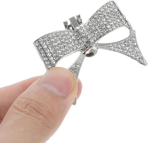 Vaguelly 1 Pair Rhinestone Shoe Clips Big Bow Detachable Shoe Buckles for Heels Flats Pumps Decorative Shoe Accessoriesecoration (Silver) in Saudi Arabia