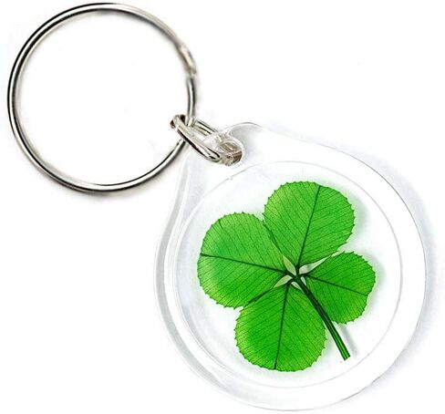 Genuine Preserved 4 Leaf Clover Good Luck Charm Keychain in Saudi Arabia