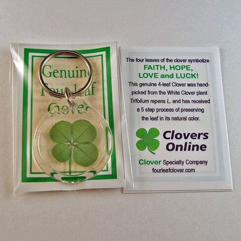 Genuine Preserved 4 Leaf Clover Good Luck Charm Keychain in Saudi Arabia