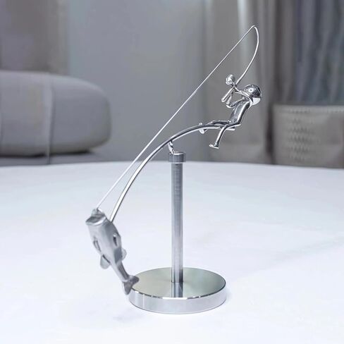 Fisherman Balancing Sculpture Balancing Fisherman Interactive Fishing Desk Ornament Unique Desk Kinetics Arts Sculptures in Saudi Arabia