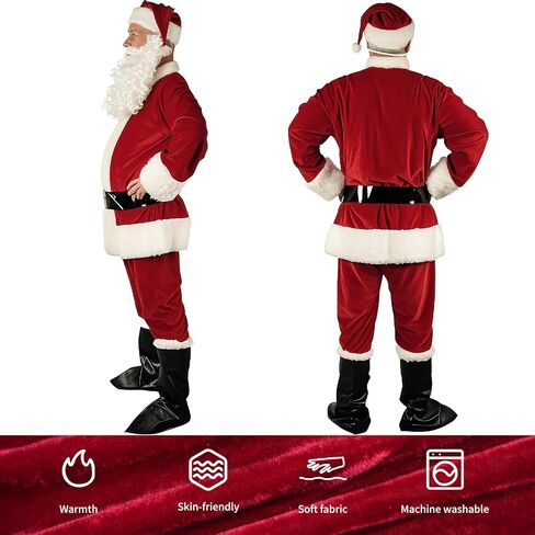 Santa Claus Costume Santa Suits for Men Santa Outfit for Christmas Cosplay Costume in Saudi Arabia