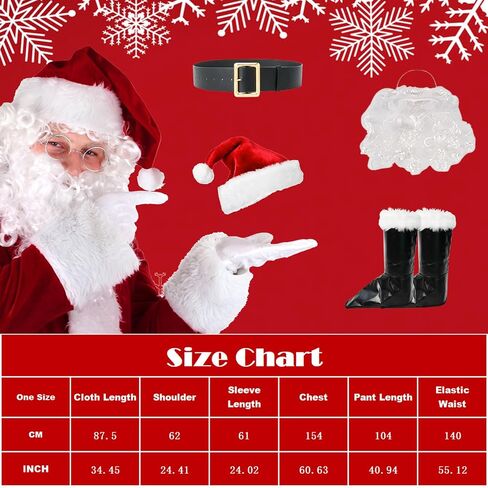 Santa Claus Costume Santa Suits for Men Santa Outfit for Christmas Cosplay Costume in Saudi Arabia