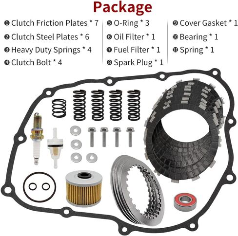 Clutch Friction Plates Gasket & Oil Filter Kit Compatible with Honda XR650L XR500R XR600R NX650 1985-2024 in Saudi Arabia