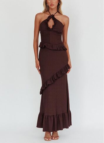 Women Y2k 2 Piece Maxi Skirt Set Boho Floral Slim Fit Tops Mesh Flowy Long Skirt Summer Beach Sheer Outfits in Saudi Arabia