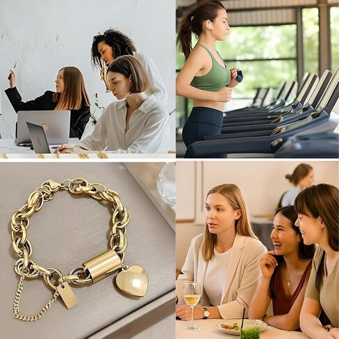 925 Sterling Silver Locking Bracelet With Key, 14K Yellow Gold Thick Chain Bracelet Heart Love Pendant Wrist, Lock Bracelet And Key Necklace Set For Women in Saudi Arabia