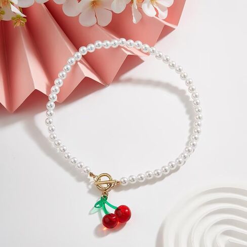 Strawberry Jewelry Set for Women Cute Strawberry Earrings Necklace Bracelet Dainty Fruit Charm Accessories for Birthday Party in Saudi Arabia