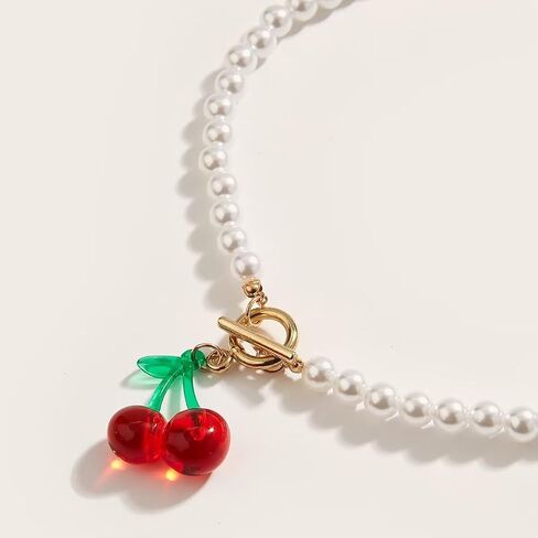 Strawberry Jewelry Set for Women Cute Strawberry Earrings Necklace Bracelet Dainty Fruit Charm Accessories for Birthday Party in Saudi Arabia