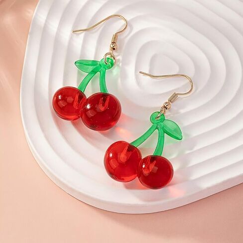 Strawberry Jewelry Set for Women Cute Strawberry Earrings Necklace Bracelet Dainty Fruit Charm Accessories for Birthday Party in Saudi Arabia