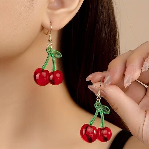 Strawberry Jewelry Set for Women Cute Strawberry Earrings Necklace Bracelet Dainty Fruit Charm Accessories for Birthday Party in Saudi Arabia