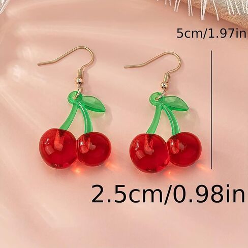Strawberry Jewelry Set for Women Cute Strawberry Earrings Necklace Bracelet Dainty Fruit Charm Accessories for Birthday Party in Saudi Arabia