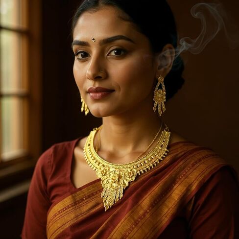 Traditional Indian Gold Plated Necklace Jewelry Set with Earrings for Women, Ethnic Wedding Bridal Party Wear, Antique in Saudi Arabia