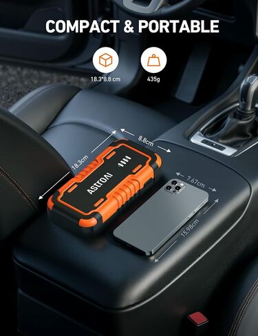 AstroAI P10 Car Battery Jump Starter, 5000A Portable Jump Starter Battery Pack for Up to 10L Gas & 8L Diesel Engines, 12V Lithium Jump Box, Auto Booster Pack with 3-Mode LED Lights & Jumper Cable in Saudi Arabia